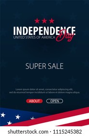 Poster of Fourth of July. 4th of July. Independence Day of the USA. Vector illustration