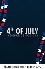 Poster of Fourth of July. 4th of July. Independence Day of the USA. Vector illustration