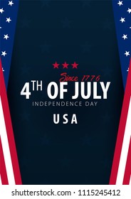 Poster of Fourth of July. 4th of July. Independence Day of the USA. Vector illustration