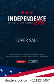 Poster of Fourth of July. 4th of July. Independence Day of the USA. Vector illustration