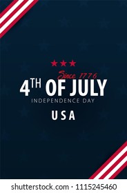 Poster of Fourth of July. 4th of July. Independence Day of the USA. Vector illustration