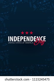 Poster of Fourth of July. 4th of July. Independence Day of the USA. Vector illustration