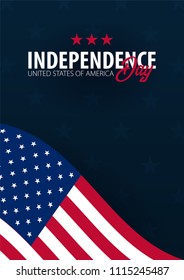 Poster of Fourth of July. 4th of July. Independence Day of the USA. Vector illustration