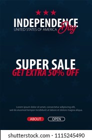 Poster of Fourth of July. 4th of July. Independence Day of the USA. Vector illustration