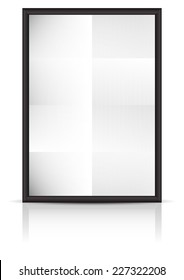 Poster in frame blank template with folded white paper for your design