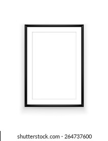 Poster frame design template for exhibition or advertising. Picture frame mock up on white background