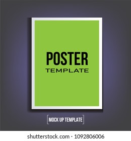 Poster frame mock up template. Mock Up Template Ready For Your Design.