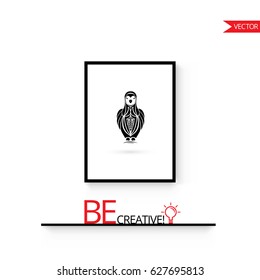 Poster frame mock up. Vector illustration isolated on white background for interior
