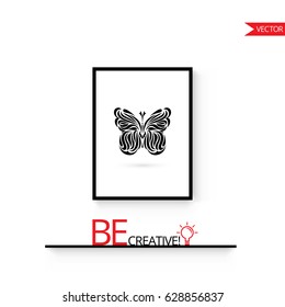 Poster frame mock up. Vector illustration isolated on white background for interior