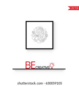 Poster frame mock up. Vector illustration isolated on white background for interior