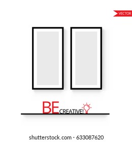 Poster frame mock up. Vector illustration isolated on white background for interior