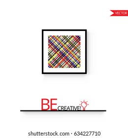 Poster frame mock up. Vector illustration isolated on white background for interior colored in Piet Mondrian Style
