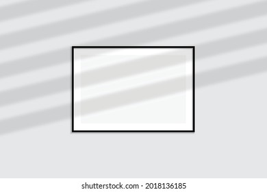 poster frame mockup on wall. windows shadow