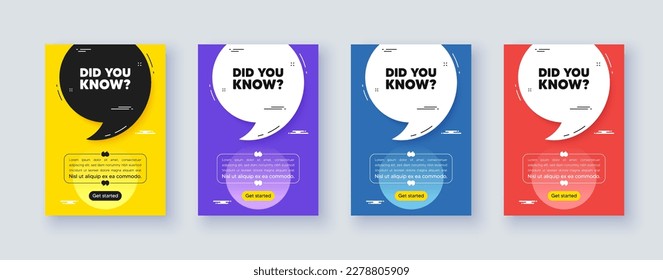 Poster frame with quote, comma. Did you know tag. Special offer question sign. Interesting facts symbol. Quotation offer bubble. Did you know message. Vector