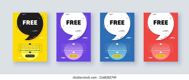 Poster Frame With Quote, Comma. Free Tag. Special Offer Sign. Sale Promotion Symbol. Quotation Offer Bubble. Free Message. Vector