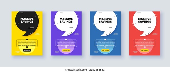 Poster frame with quote, comma. Massive savings tag. Special offer price sign. Advertising discounts symbol. Quotation offer bubble. Massive savings message. Vector
