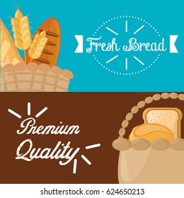 poster fresh bread premium quality design