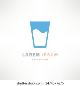 Poster fresh milk with the silhouette of the glass. Vector illustration in flat style 