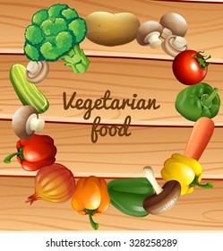 Poster with fresh vegetables illustration