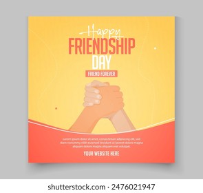 a poster for Friendship Day with hands holding hands