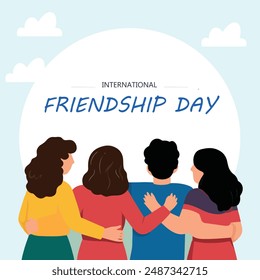 A poster for friendship day with a happy friendship day.