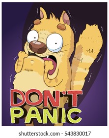 poster funny cat do not panic vector