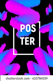 Poster with futuristic liquid worm for template for website, flyer