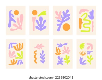 Poster gallery abstract colorful hand drawn. Wall art for bedroom, Living room and office decor. Hand drawn vector design elements.
