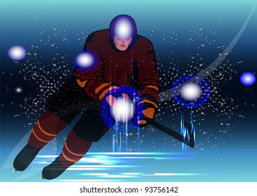  Poster for game in hockey. Vector