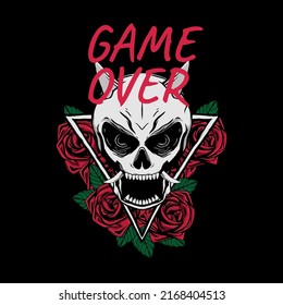 poster game over in dark background