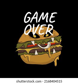 poster game over in dark background