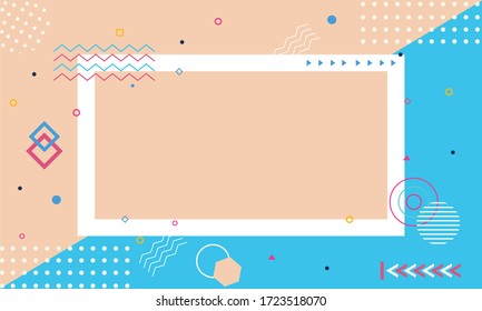 fondo geométrico afiche de color rosa y azul, diseño moderno, ilustrador gráfico.