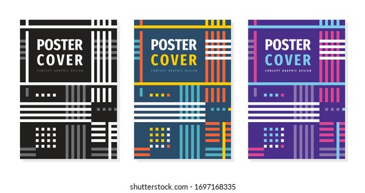 Diseño de concepto geométrico de póster. Portada, folleto, folleto, revista, álbum. Página de título de presentación empresarial.Antecedentes abstractos. Cartel publicitario. Composición vertical. Ilustración vectorial. 