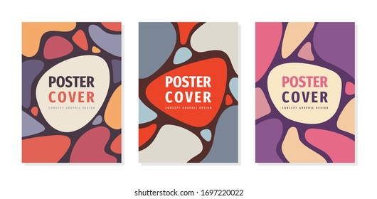 Diseño de concepto geométrico de póster. Portada, folleto, folleto, revista, álbum. Página de título de presentación empresarial. Fondo abstracto líquido liso. Composición vertical A4. Ilustración vectorial. 