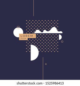 Poster with geometric shapes. Vector illustration in minimal flat style. Abstract background.