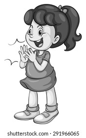 Poster of a girl clapping and smiling on a white background