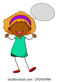 Poster of a girl in talking gesture on a white background