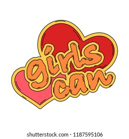 Poster of girls can with heart vector