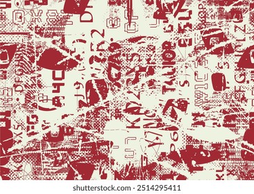 Poster with glitch distorted grungy  textures . Cyber punk collection of textures with halftone dots, glitched shapes, textures and lines .Screen print vector backgrounds