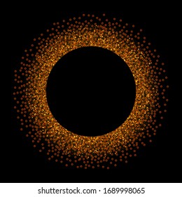 
 Poster. Goldener Vektorillustration auf schwarzem Hintergrund. Rundrahmen-Design
