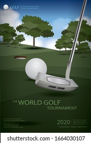 Poster Golf Champion Template Design Vector Illustration