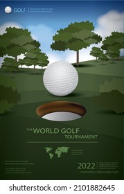 Poster Golf Champion Template Design Vector Illustration