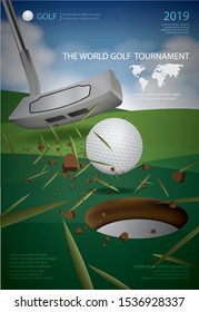 Poster Golf Champion Vector Illustration