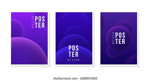 Poster Gradient Minimalist Future Background Blue Purple