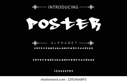 Poster Graffiti font text effect, spray and street text style