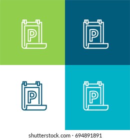 Poster green and blue material color minimal icon or logo design