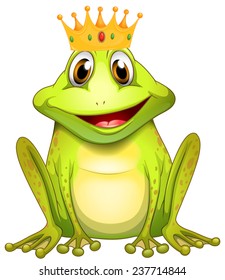 Poster of a green frog prince with a crown