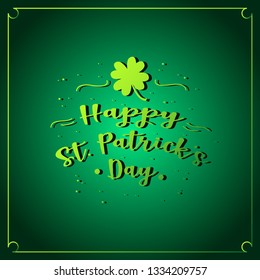 poster or greeting card st. patrick's day. typography on a green background. - vector