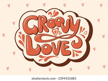 poster groove love.trendy print calligraphy