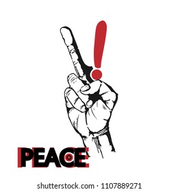 Poster grunge peace. vector illustration